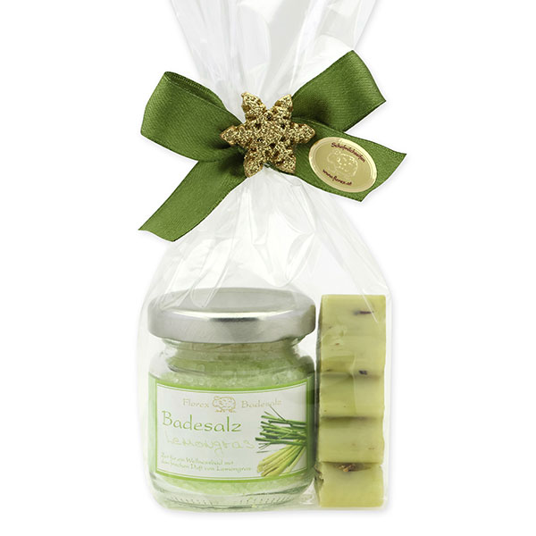 Bath set 2 pieces in a cellophane bag, Lemongrass 