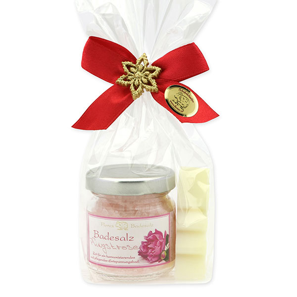 Bath set 2 pieces in a cellophane bag, Peony 