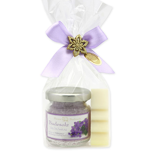 Bath set 2 pieces in a cellophane bag, Viola 
