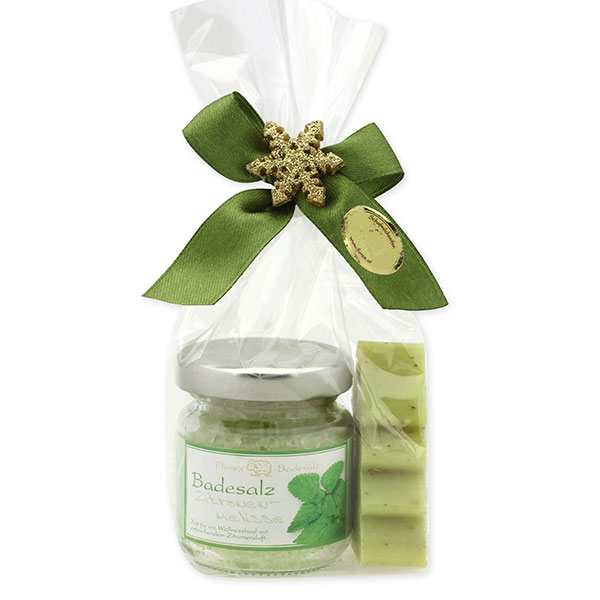 Bath set 2 pieces in a cellophane bag, Lemon balm 