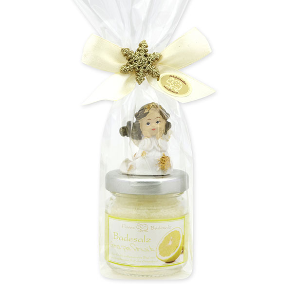 Bath salt 60g decorated with an angel in a cellophane bag, Grapefruit 