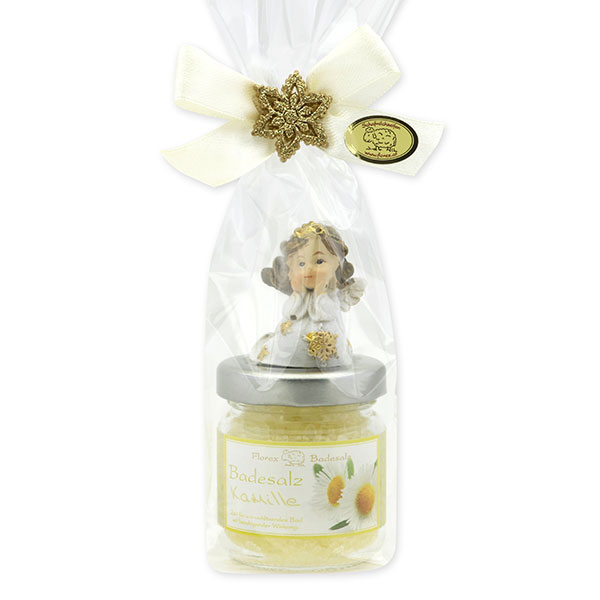 Bath salt 60g decorated with an angel in a cellophane bag, Chamomile 