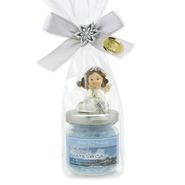 Bath salt 60g decorated with an angel in a cellophane bag, Sea breeze 