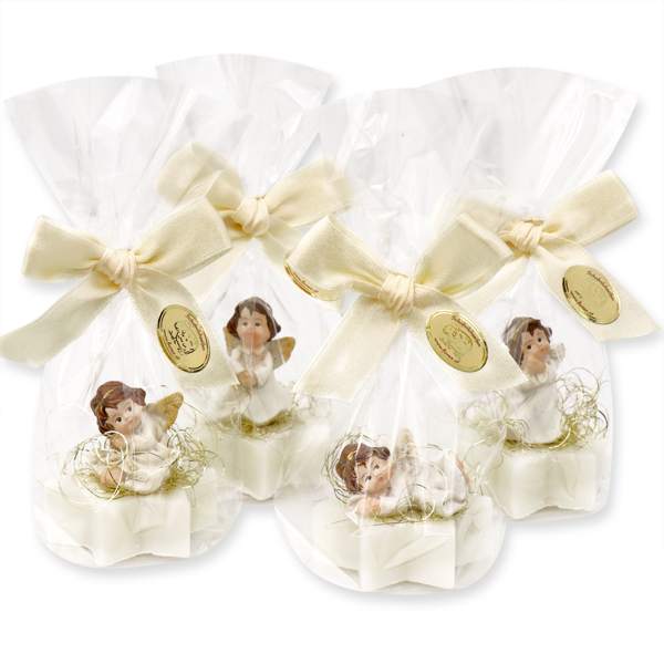 Sheep milk star soap 20g decorated with an angel in a cellophane, Classic 