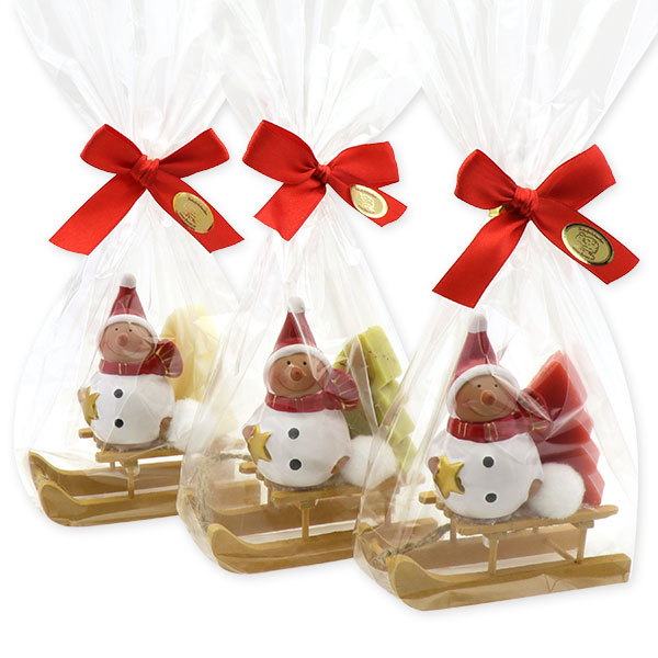 Sheep milk soap tree 24g decorated with a gnome in a cellophane, sorted 