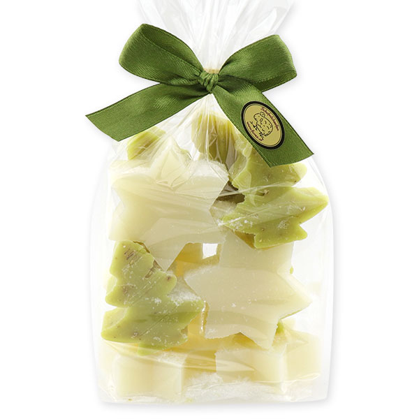 Schafmilchseife Stern 20g und Tannenbaum 16g dekoriert mit Schnee in Cello, Classic/Eisenkraut 