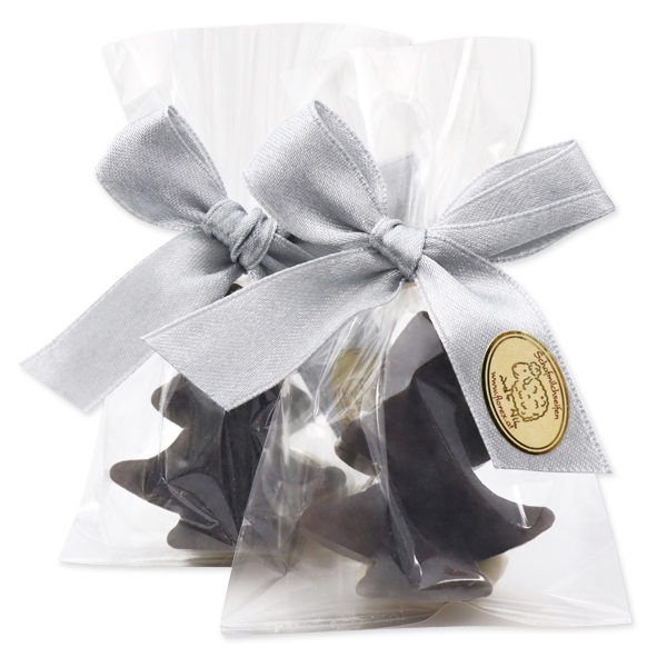 Sheep milk soap christmas tree mini 16g, in a cellophane, Christmas rose silver 