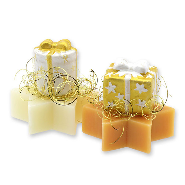 Sheep milk star soap 20g decorated with a present, Classic/Swiss pine 