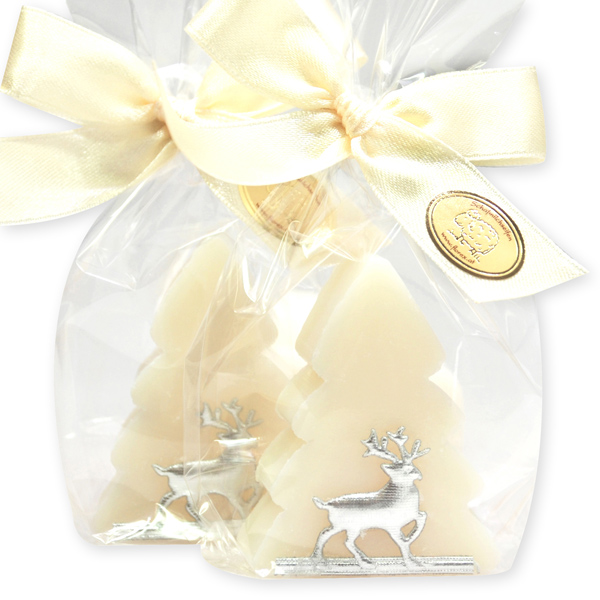 Sheep milk soap tree 24g, decorated with a silver ribbon in a cellophane, Classic 