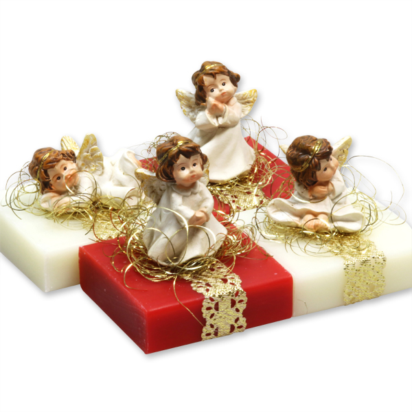 Sheep milk soap 35g decorated with an angel, Classic/pomegranate 