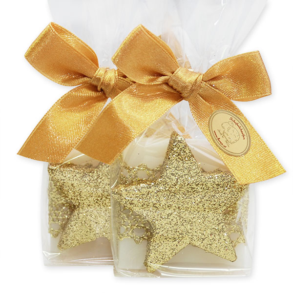 Sheep milk soap 35g decorated with a star in a cellophane, Classic 