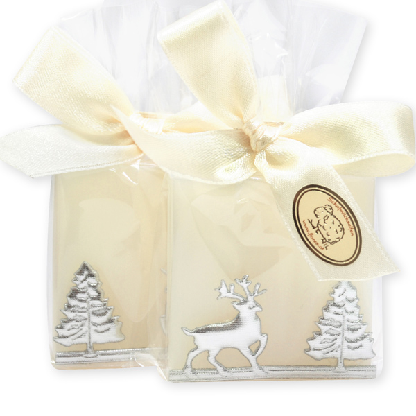 Sheep milk soap 35g, decorated with a ribbon in a cellophane, Classic 