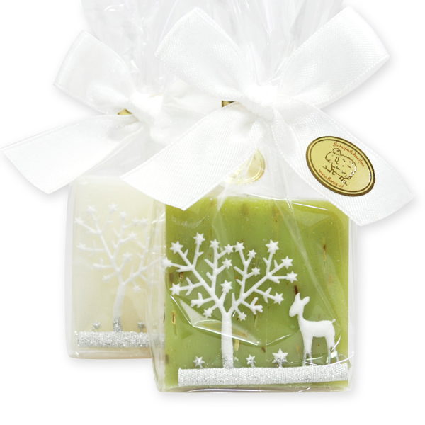 Sheep milk soap 35g decorated with a ribbon in a cellophane, Classic/verbena 