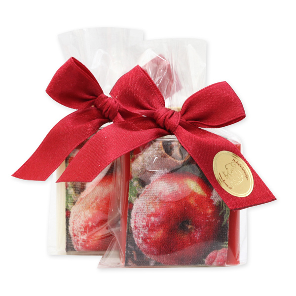 Sheep milk soap 35g decorated with a ribbon in a cellophane, Classic/pomegranate 