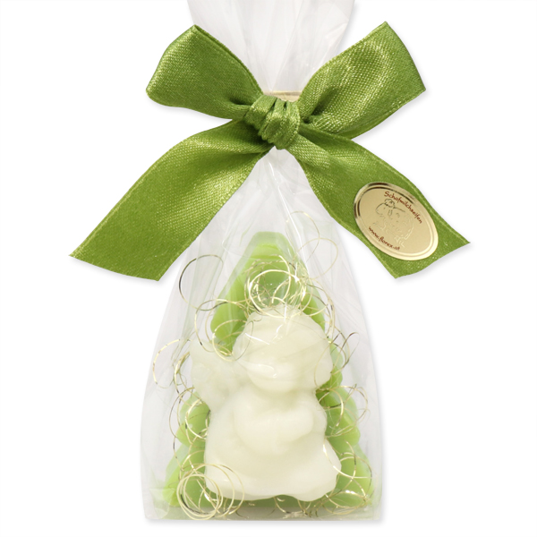 Sheep milk soap tree 24g, decorated with a soap angel 7g in a cellophane, Pear 