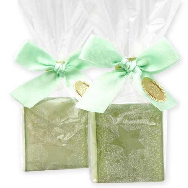 Sheep milk soap 35g decorated with a ribbon in a cellophane, Classic/meadow flower 