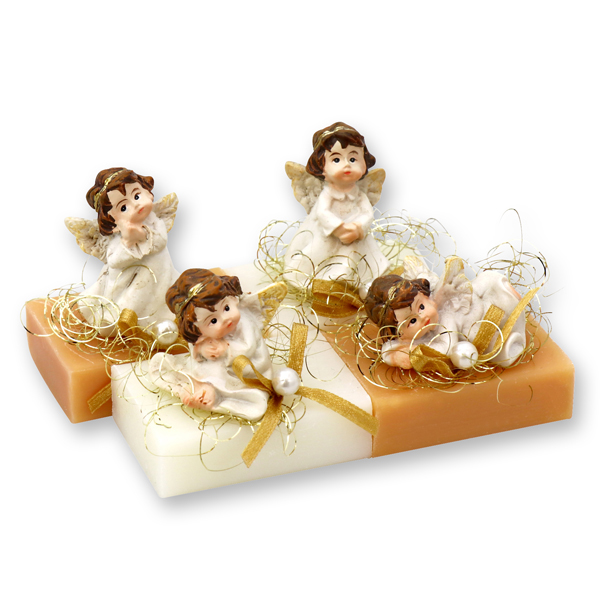 Sheep milk guest soap 25g decorated with an angel, Classic/swiss pine 