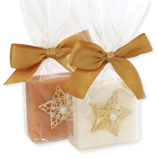 Sheep milk soap 35g decorated with a star in a cellophane, Classic/quince 