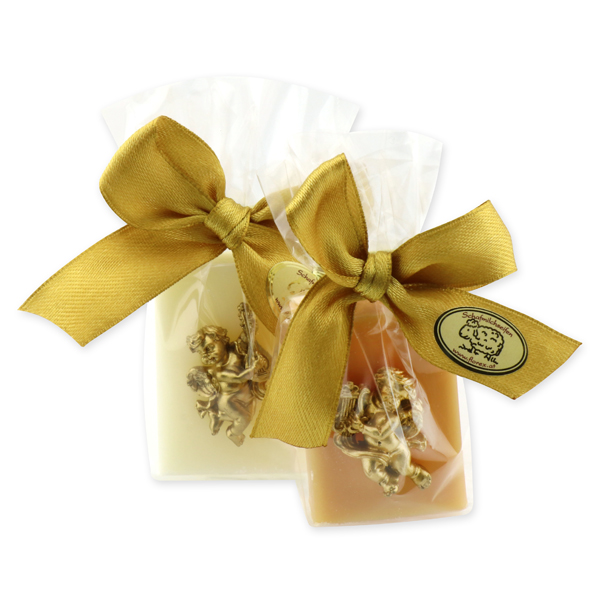 Sheep milk guest soap 25g decorated with an angel in a cellophane, Classic/quince 