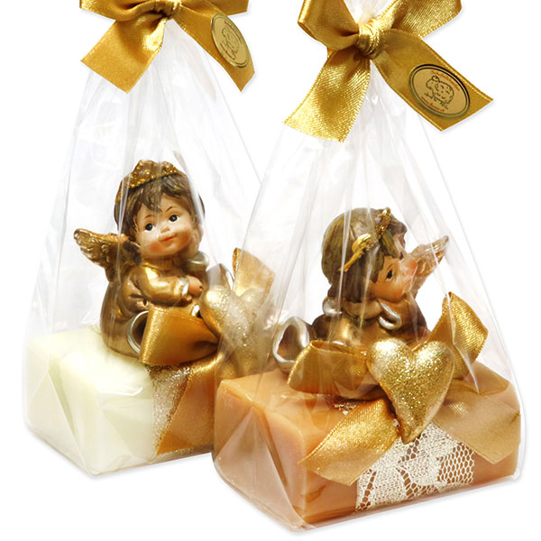 Sheep milk soap 100g decorated with an angel in a cellophane, Classic/quince 