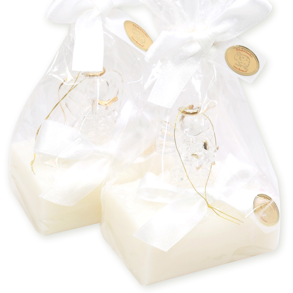 Sheep milk soap 100g decorated with a glass angel in a cellophane, Classic 