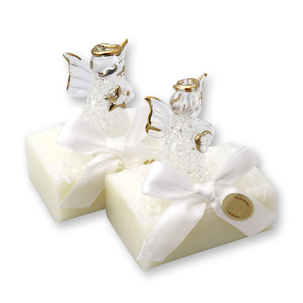 Sheep milk soap 100g, decorated with a glass angel, Classic 