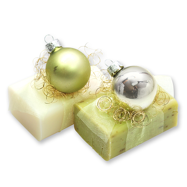 Sheep milk soap 100g, decorated with a glass christmas ball, Classic/verbena 