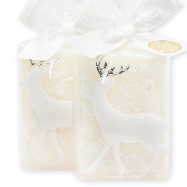 Sheep milk soap 100g, decorated with a deer in a cellophane, Classic 