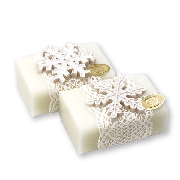 Sheep milk soap 100g, decorated with a snowflake, Classic 