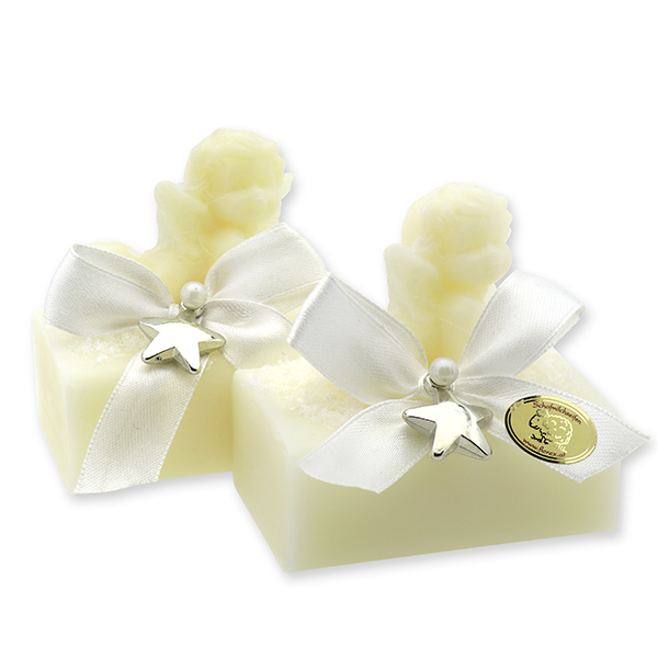 Sheepmilk soap decorated wtih a soap angel, Classic 