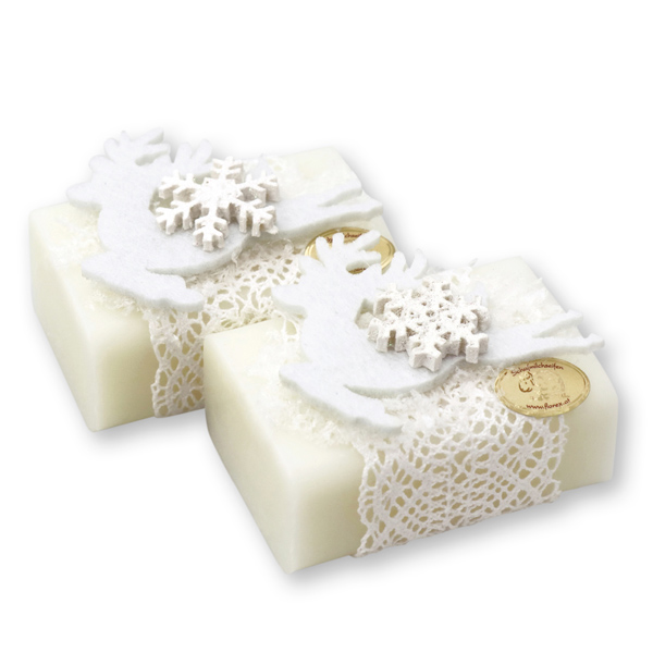 Sheep milk soap 100g, decorated with a deer, Classic 