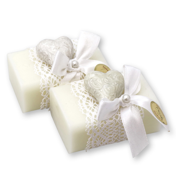 Sheep milk soap 100g, decorated with a heart, Classic 