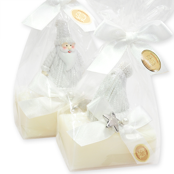 Sheepmilk soap 100g, decorated with santa in a cellophane, Classic 