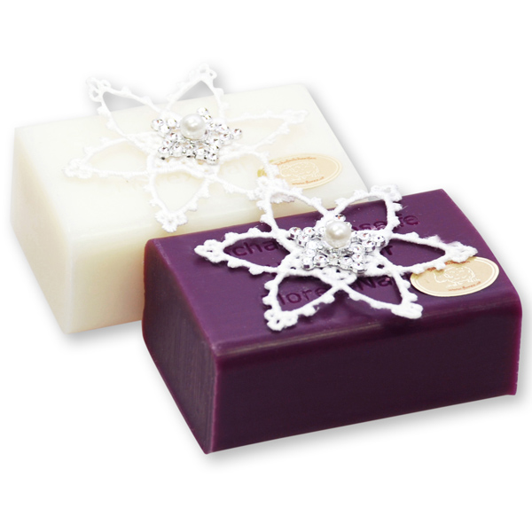 Sheep milk soap 100g, decorated with a star, Classic/elderberry 