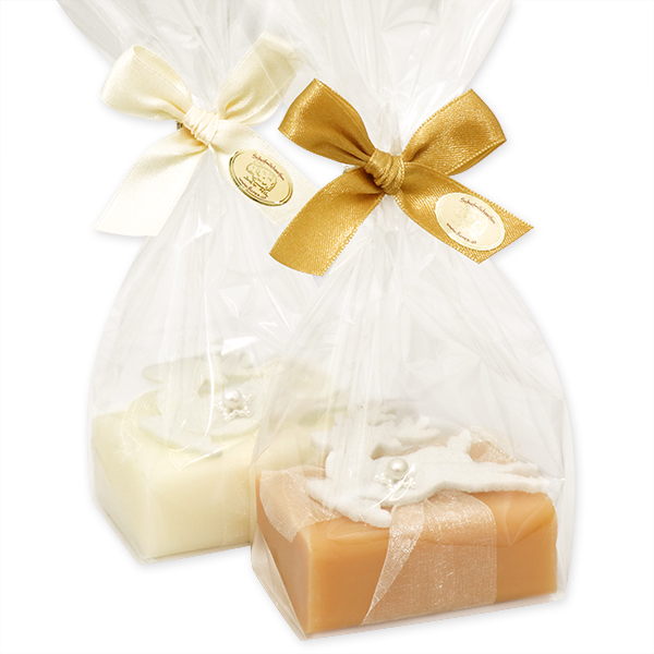 Sheep milk soap 100g decorated with a deer in a cellophane, Classic/quince 
