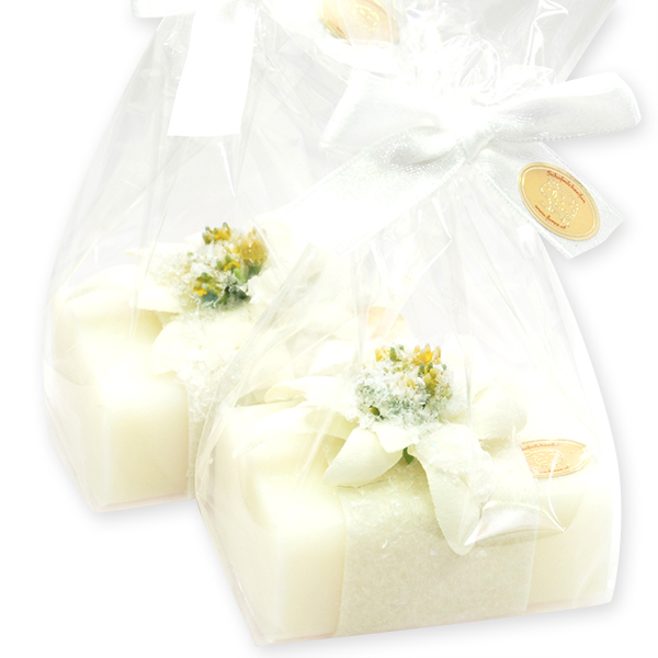 Sheep milk soap 100g, decorated with Edelweiss in a cellophane, Edelweiss 