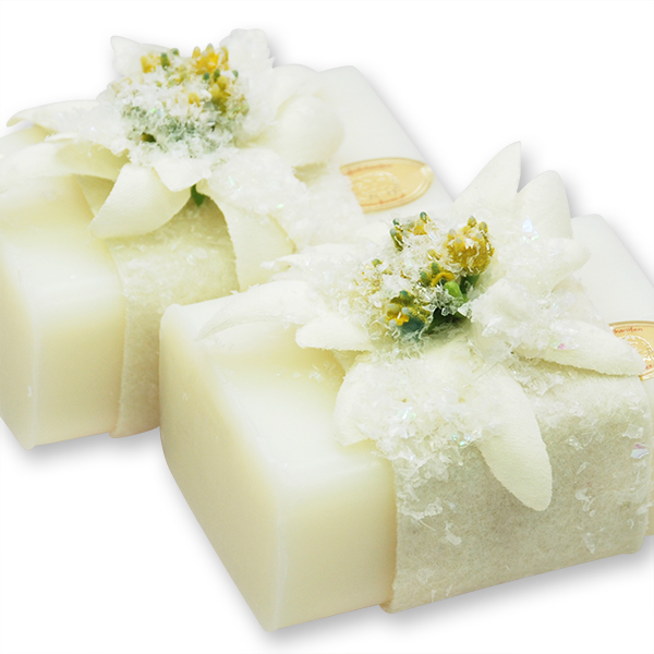 Sheep milk soap 100g, decorated with Edelweiss, Edelweiss 