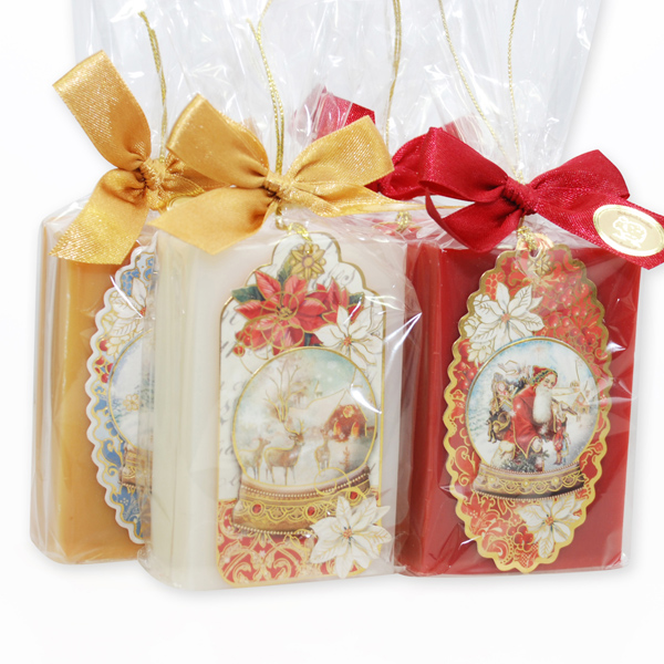 Sheep milk soap 150g decorated with label "nostalgia" in a cellophane, sorted 