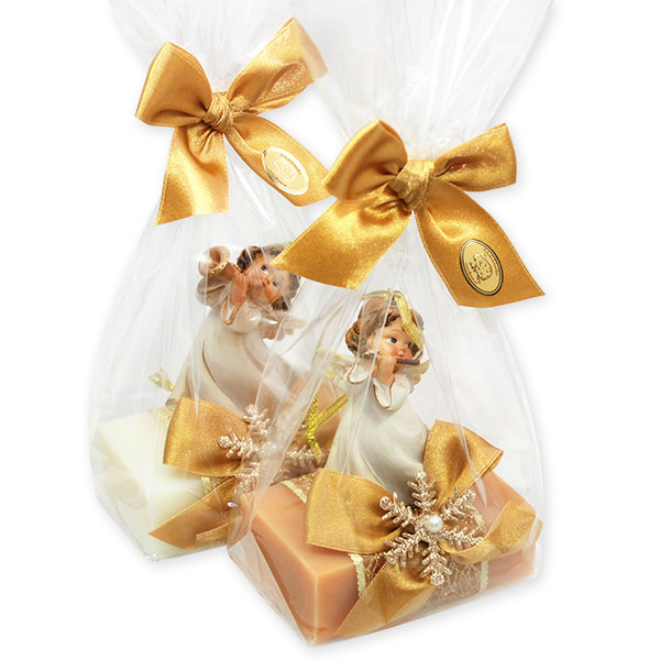 Sheep milk soap 150g decorated with an angel in a cellophane, Classic/quince 