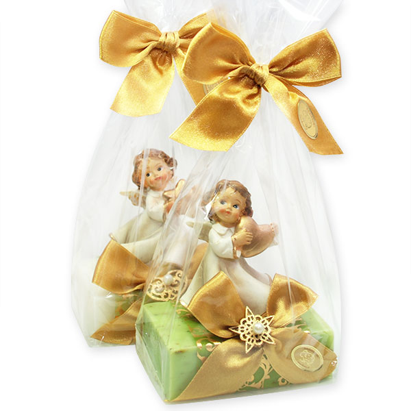 Sheep milk soap 150g decorated with an angel in a cellophane, Classic/verbena 