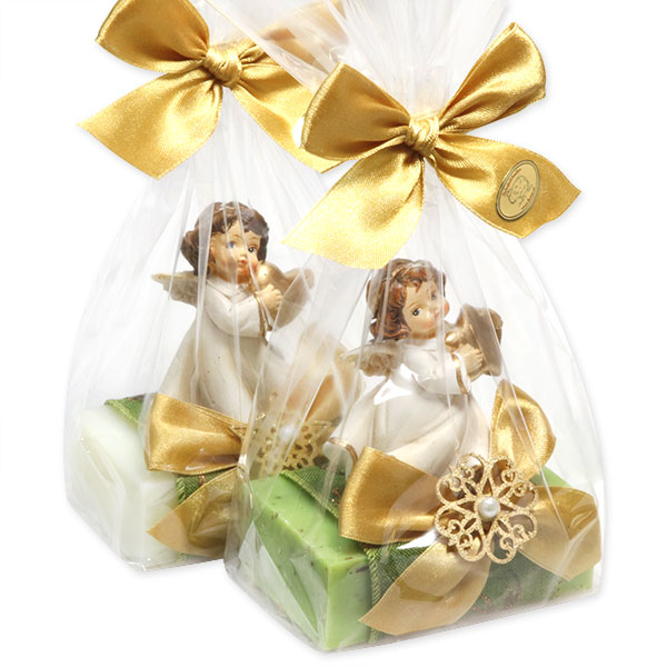 Sheep milk soap 150g decorated with an angel in a cellophane, Classic/verbena 