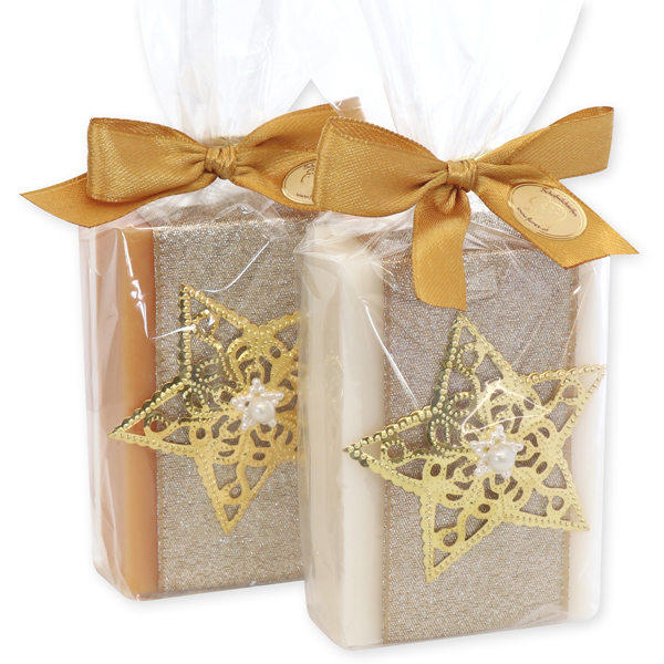 Sheep milk soap 150g decorated with a star in a cellophane, Classic/quince 