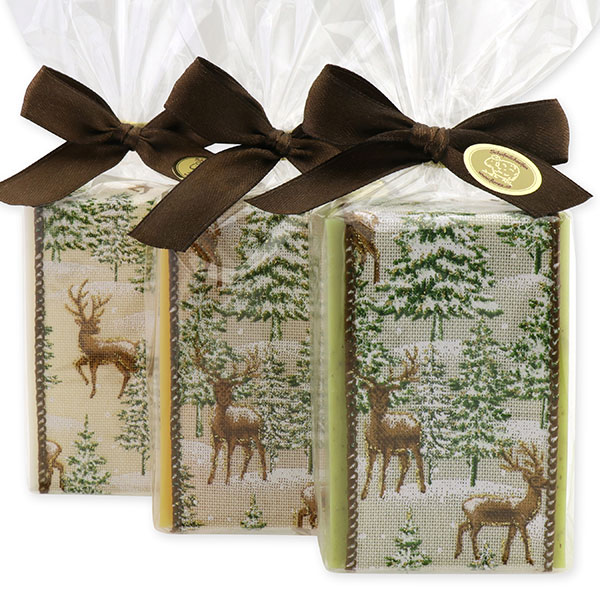 Sheep milk soap 150g, decorated with a ribbon in a cellophane, sorted 