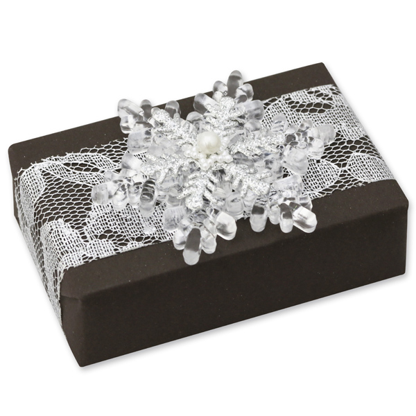 Sheep milk soap 150g "present", Christmas rose silver 