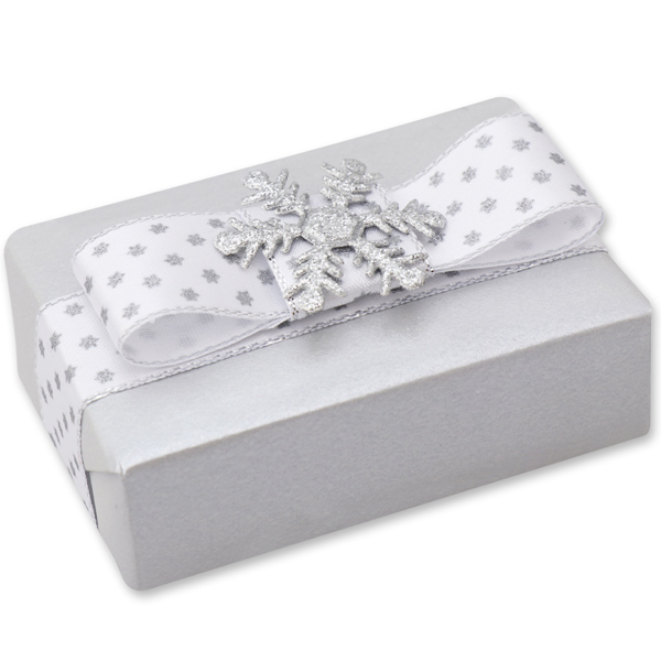 Sheep milk soap 150g "present", Christmas rose silver 