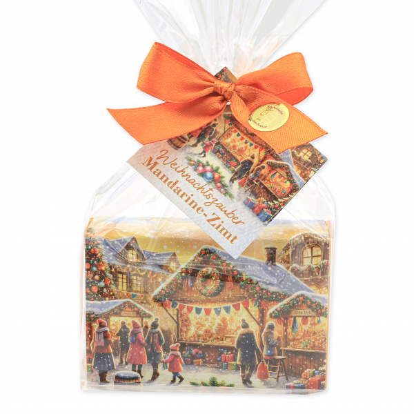 Sheep milk soap 150g Tangerine-cinnamon "Christmas magic motif 16" 