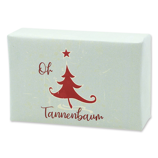 Schafmilchseife eckig 150g  "Bunte Festtage Motiv 4", Schneerose 