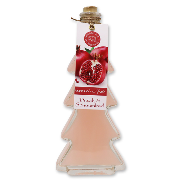 Shower- & foam bath 200ml in a tree-glass, Pomegranate 