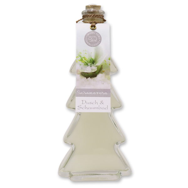 Shower- & foam bath 200ml in a tree-glass, Christmas rose white 