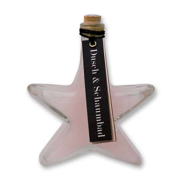 Shower- & foam bath 200ml in a star-glass, Pomegranate 